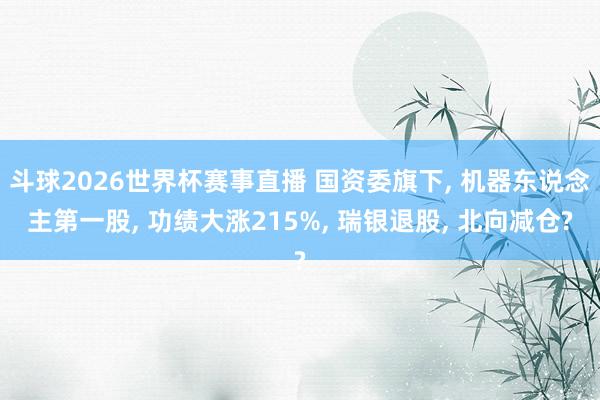 斗球2026世界杯赛事直播 国资委旗下, 机器东说念主第一股, 功绩大涨215%, 瑞银退股, 北向减仓?
