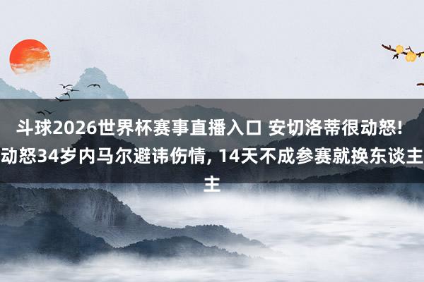 斗球2026世界杯赛事直播入口 安切洛蒂很动怒! 动怒34岁内马尔避讳伤情, 14天不成参赛就换东谈主