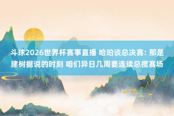 斗球2026世界杯赛事直播 哈珀谈总决赛: 那是建树据说的时刻 咱们异日几周要连续总揽赛场