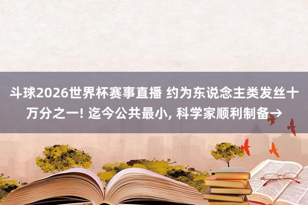 斗球2026世界杯赛事直播 约为东说念主类发丝十万分之一! 迄今公共最小， 科学家顺利制备→