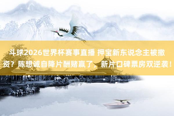 斗球2026世界杯赛事直播 押宝新东说念主被撤资？陈想诚自降片酬赌赢了，新片口碑票房双逆袭！
