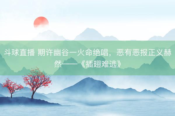 斗球直播 期许幽谷一火命绝唱，恶有恶报正义赫然——《插翅难逃》