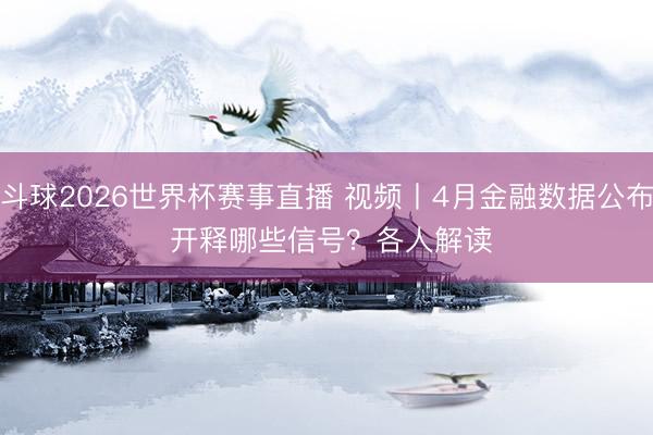 斗球2026世界杯赛事直播 视频丨4月金融数据公布 开释哪些信号？各人解读
