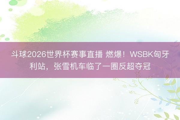 斗球2026世界杯赛事直播 燃爆！WSBK匈牙利站，张雪机车临了一圈反超夺冠