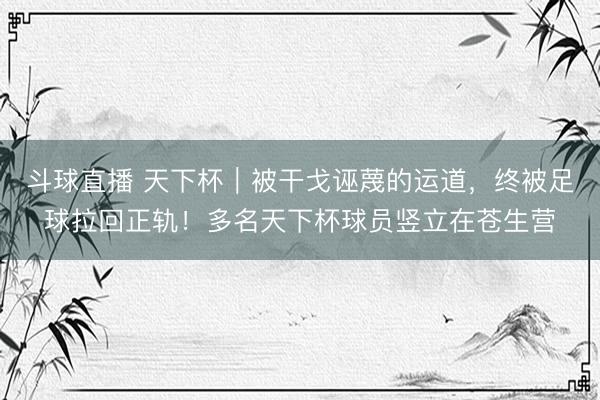 斗球直播 天下杯｜被干戈诬蔑的运道，终被足球拉回正轨！多名天下杯球员竖立在苍生营